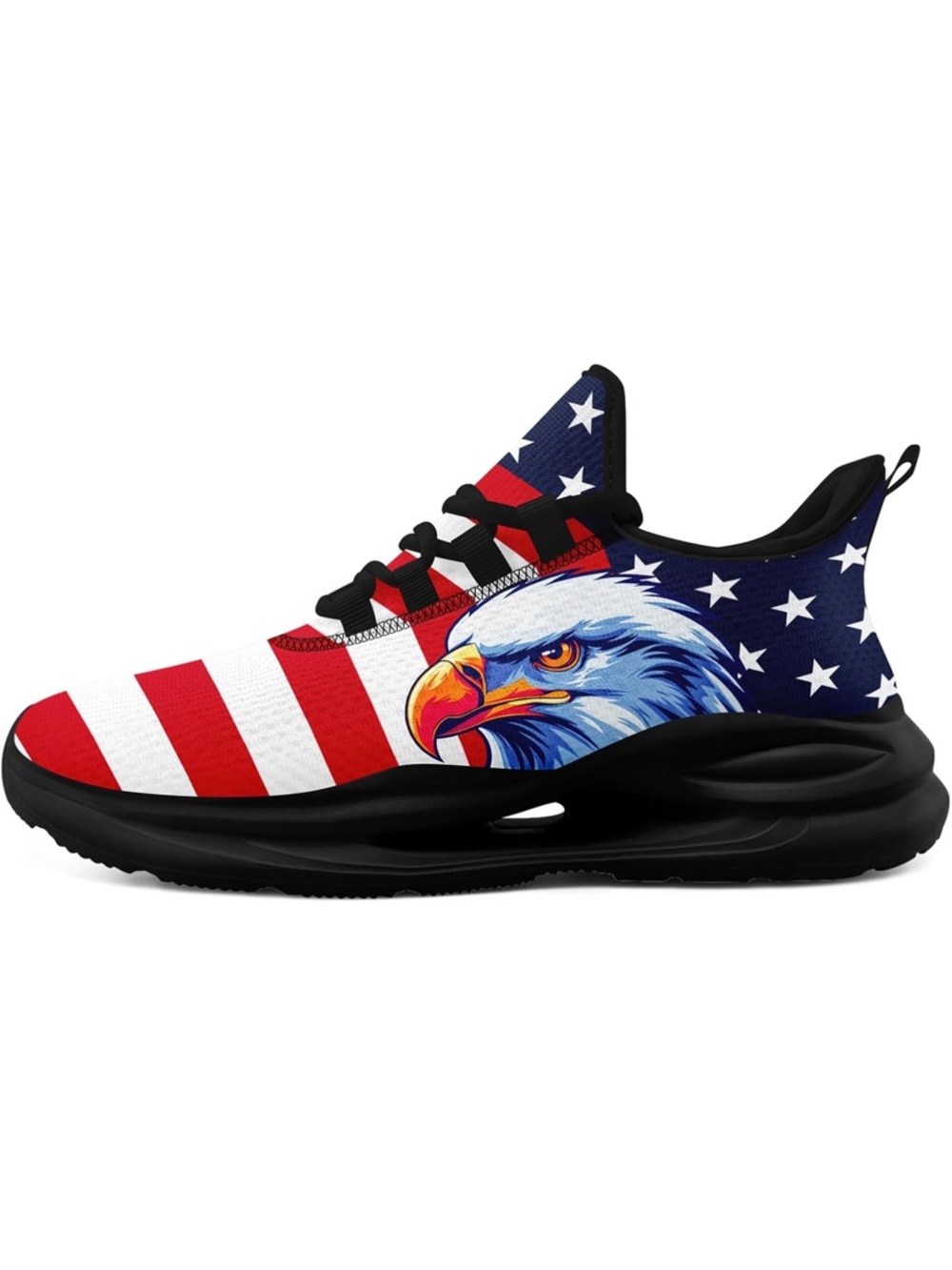American Flag Eagle Athletic Sneakers - Black Sole
